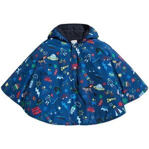 Paul Smith: Fleece Lined Hooded Cape Jacket - size 2 in Blue